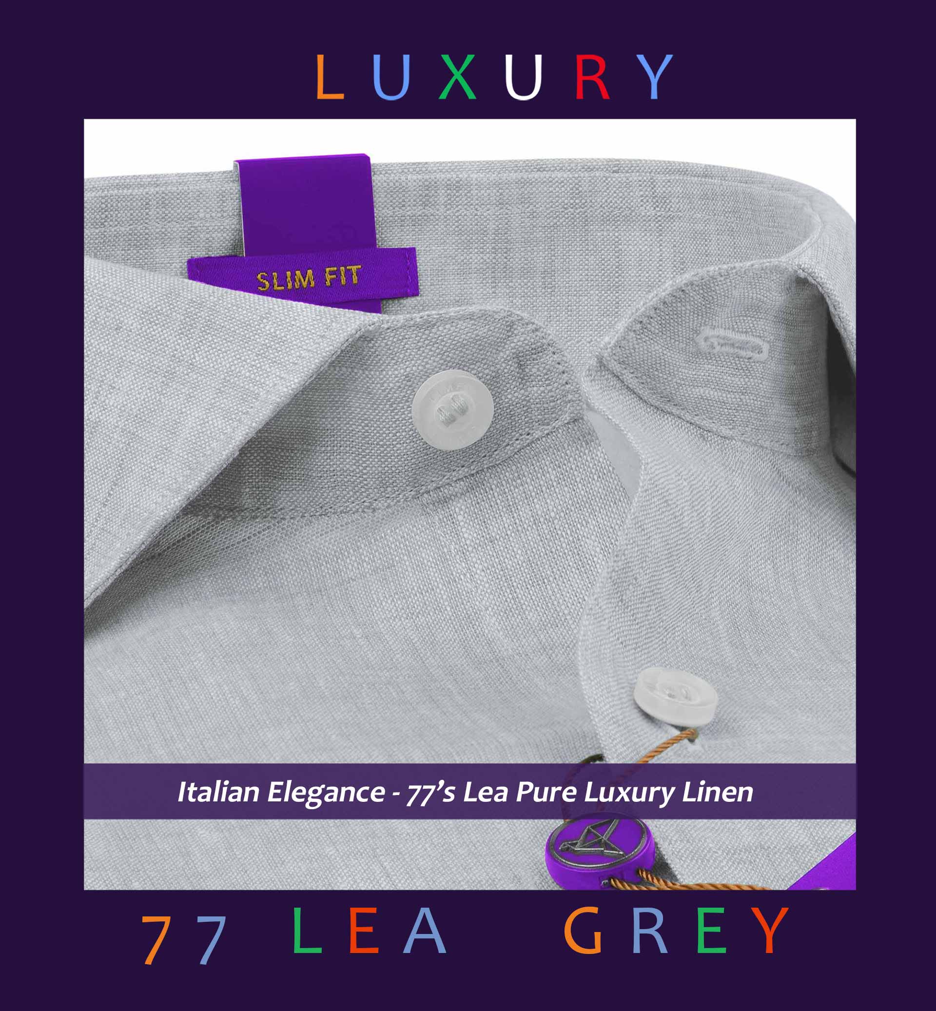 Seville- Glacier Grey Solid Linen- 77's Lea Pure Luxury Linen