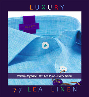 Madrid- Cerulean Blue Solid Linen- 77's Lea Pure Luxury Linen