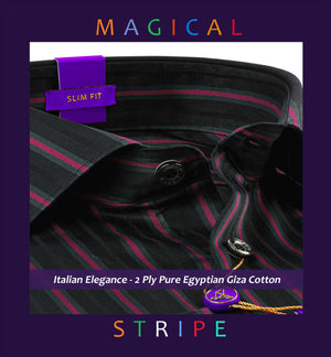 Nimes- Magenta & Black Stripe