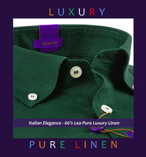 Avignon- Emerald Green Linen- Button Down