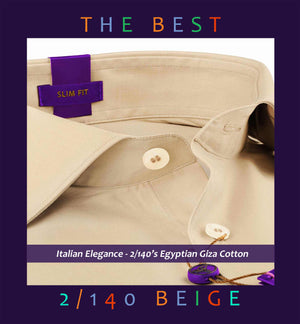 Cupertino- The Best Formal Beige- 2/140 Egyptian Giza Cotton