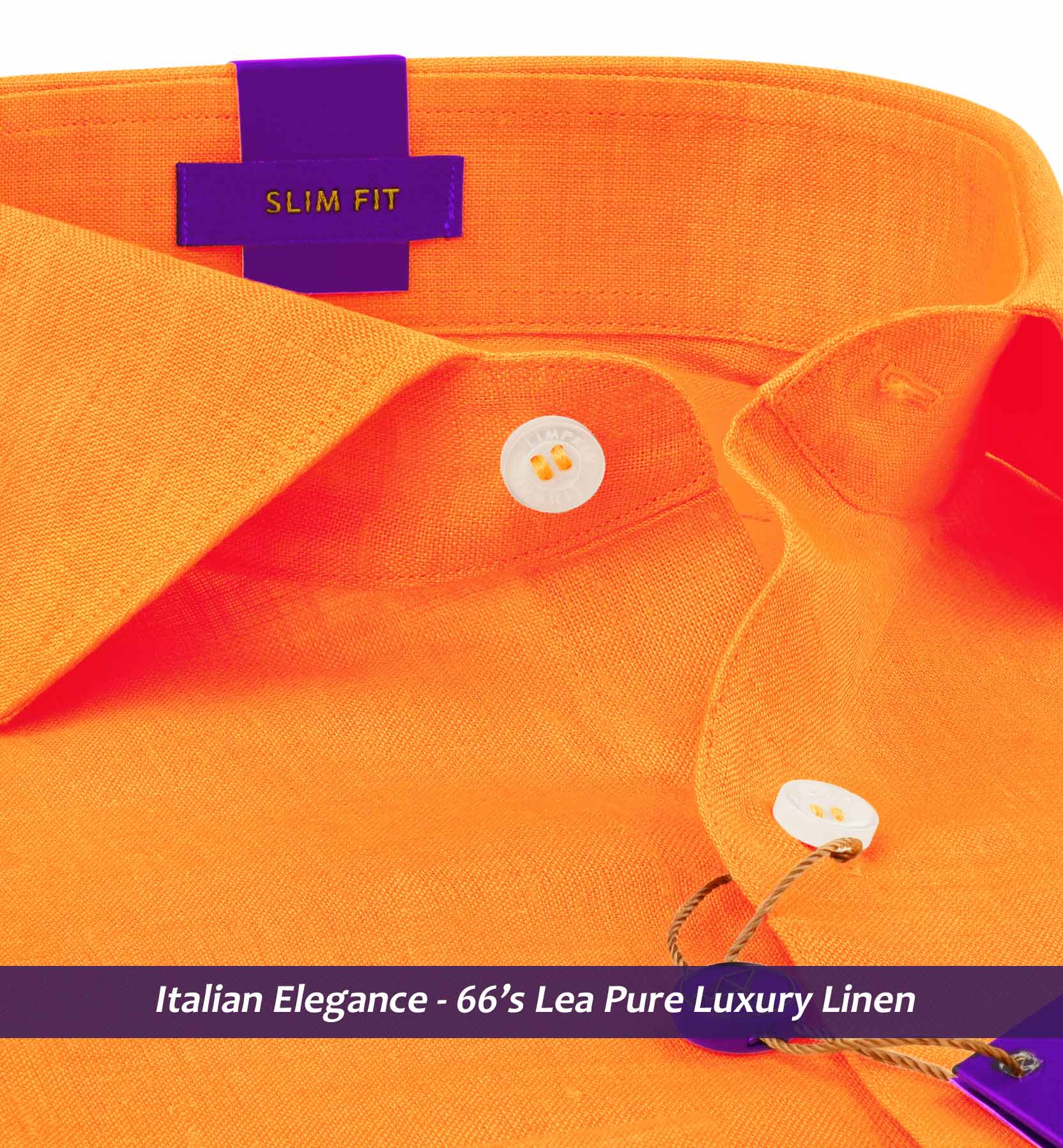 Comasina- Tangerine Orange Solid Linen