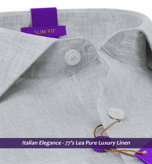 Seville- Glacier Grey Solid Linen- 77's Lea Pure Luxury Linen