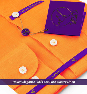 Comasina- Tangerine Orange Solid Linen