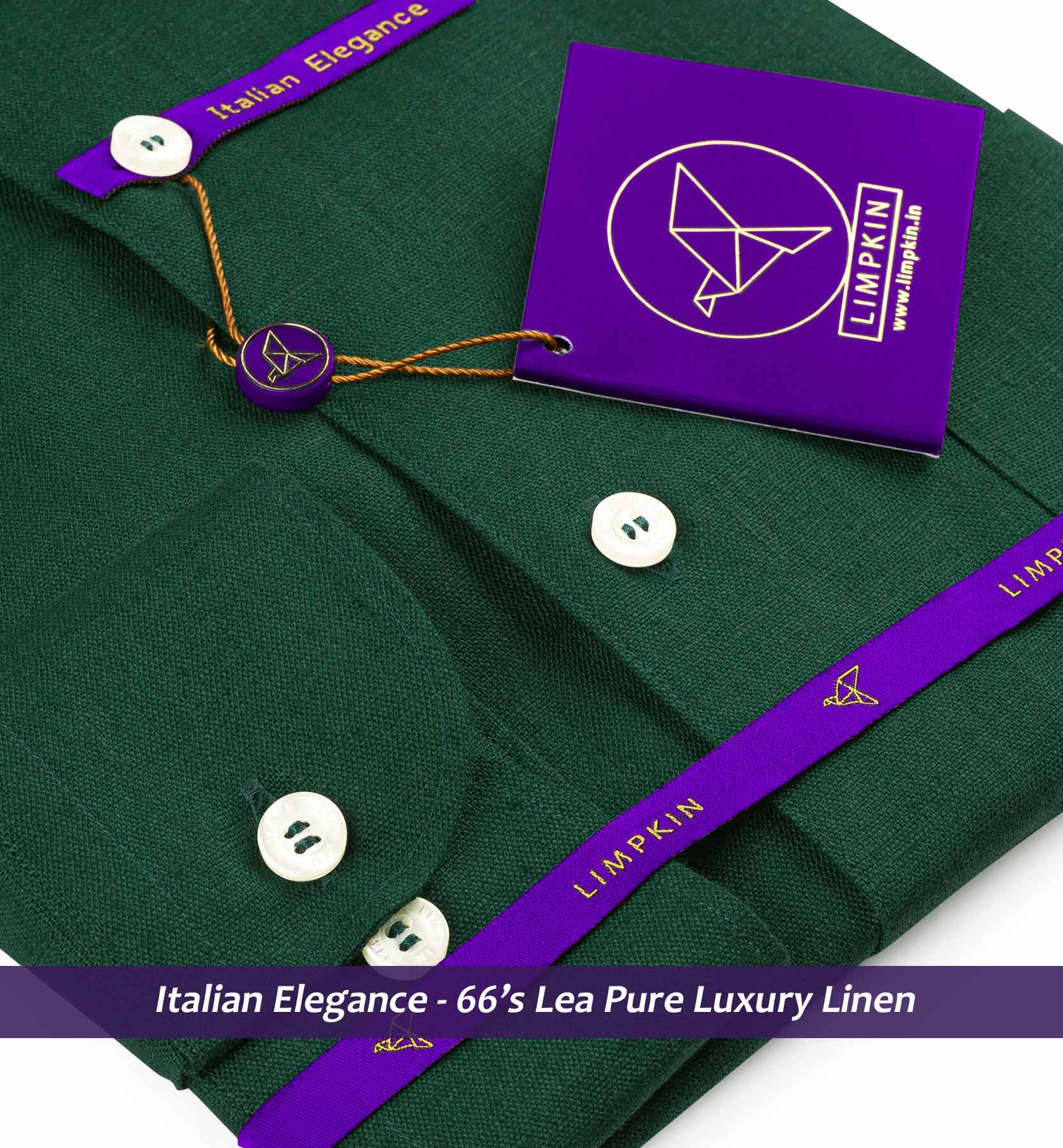 Avignon- Emerald Green Linen- Button Down