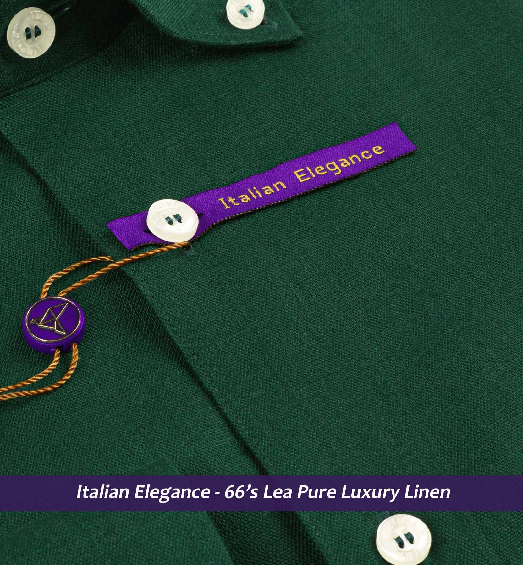 Avignon- Emerald Green Linen- Button Down