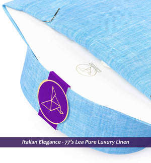 Madrid- Cerulean Blue Solid Linen- 77's Lea Pure Luxury Linen