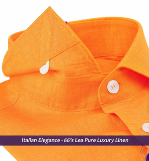 Comasina- Tangerine Orange Solid Linen