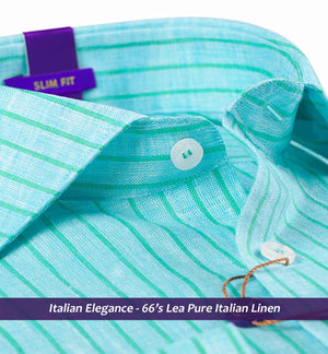 Lorenzo- Turquoise Green & Aquamarine Stripe